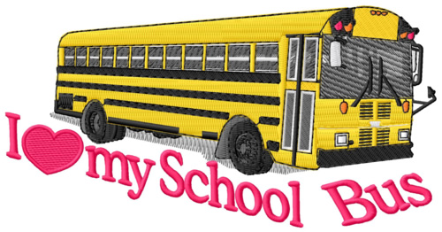 My School Bus Machine Embroidery Design