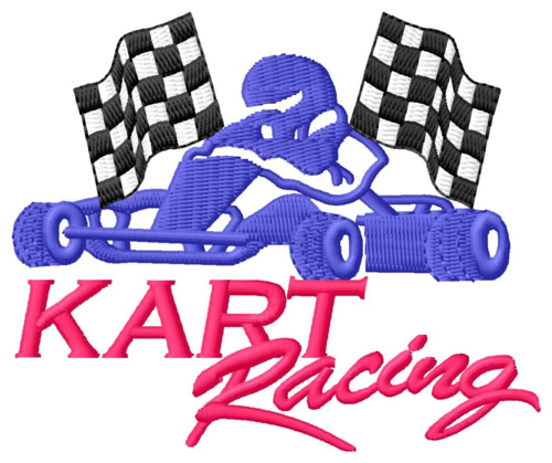 Kart Racing Machine Embroidery Design