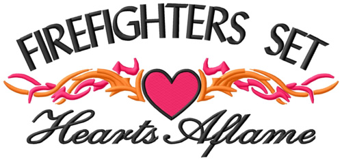 Hearts Aflame Machine Embroidery Design