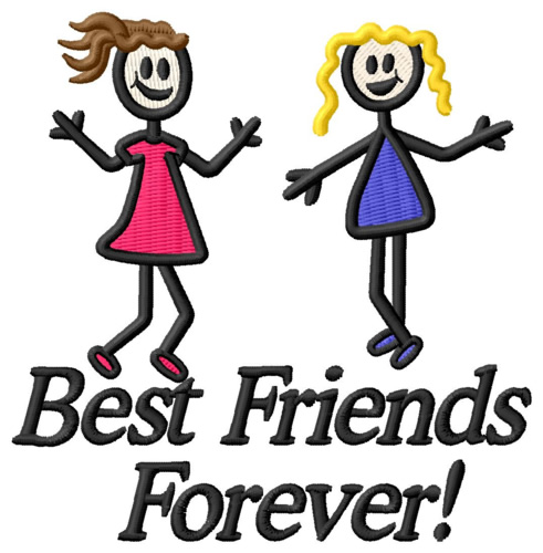 Best Friends Forever Machine Embroidery Design