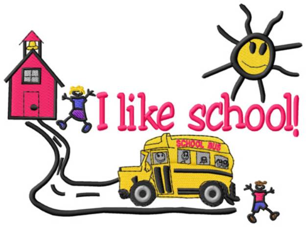 Picture of I Like School Machine Embroidery Design