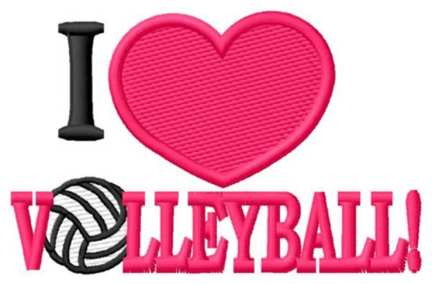Picture of I Love Volleyball! Machine Embroidery Design
