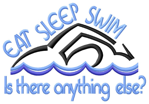 Eat Sleep Swim Machine Embroidery Design