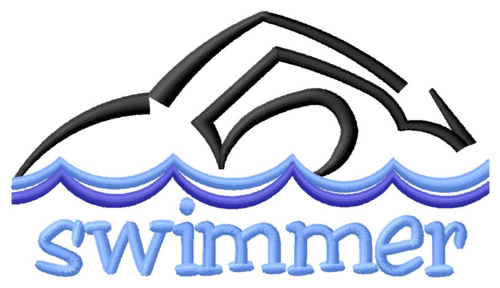 Swimmer Machine Embroidery Design
