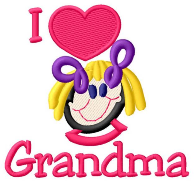 Picture of I Love Grandma Machine Embroidery Design