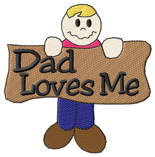 Dad Loves Me Machine Embroidery Design