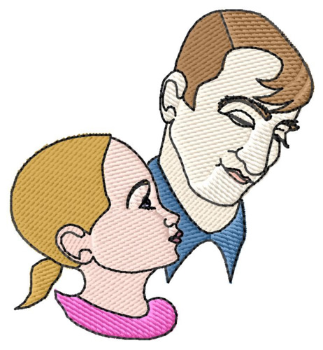 Father and Daughter Machine Embroidery Design