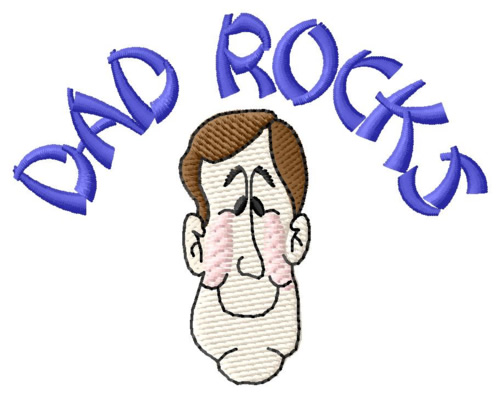Dad Rocks Machine Embroidery Design