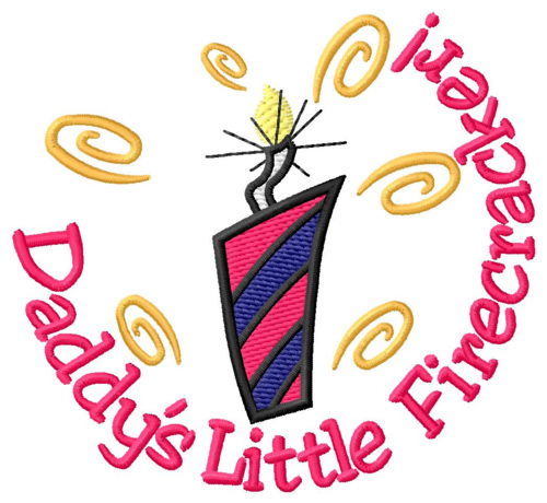 Daddys Little Firecracker Machine Embroidery Design