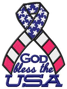 Picture of God Bless the USA Machine Embroidery Design