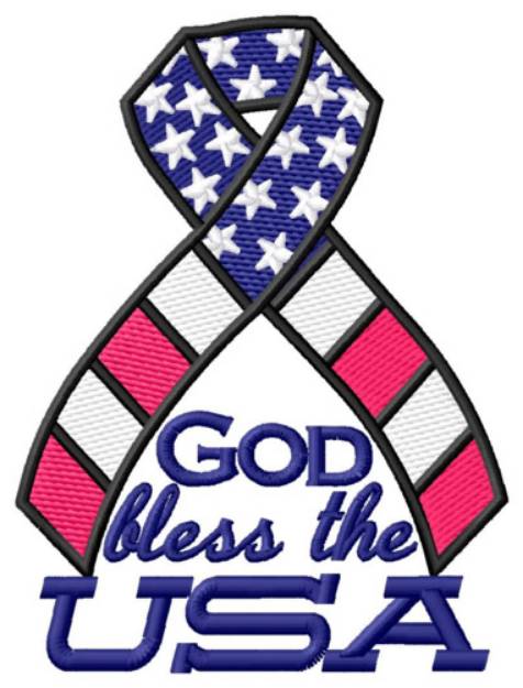 Picture of God Bless the USA Machine Embroidery Design
