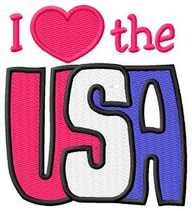 Picture of I Love the USA Machine Embroidery Design