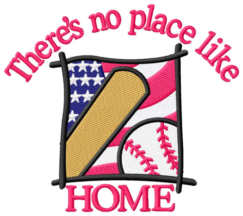 Patriotic Baseball Machine Embroidery Design