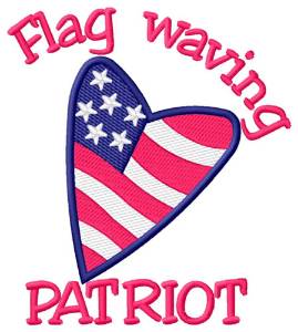 Picture of Flag Waving Patriot Machine Embroidery Design
