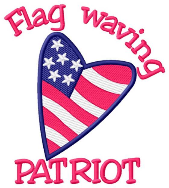 Picture of Flag Waving Patriot Machine Embroidery Design