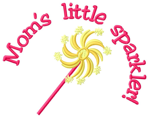 Moms Little Sparkler Machine Embroidery Design