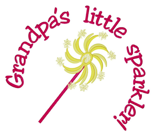 Grandpas Little Sparkler Machine Embroidery Design