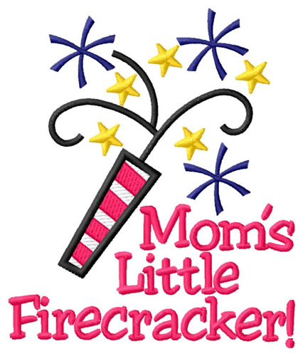 Moms Little Firecracker Machine Embroidery Design