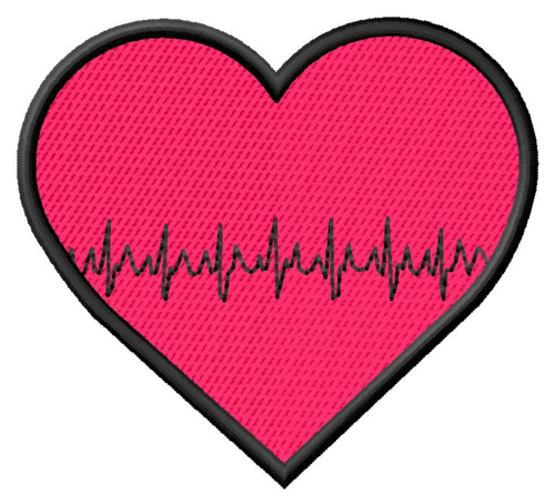 Heart with Beat Machine Embroidery Design