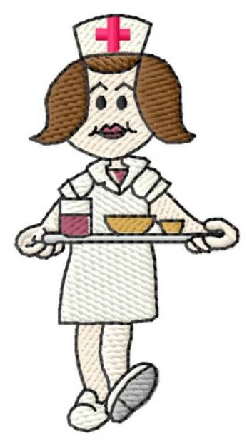 Picture of Nurse Serving Machine Embroidery Design