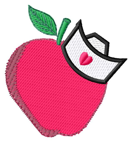 Apple with Cap Machine Embroidery Design