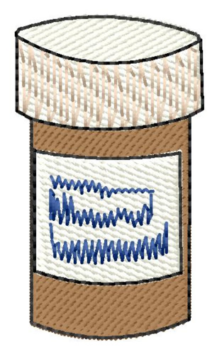 Pill Bottle Machine Embroidery Design