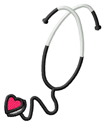 Heart Stethoscope Machine Embroidery Design