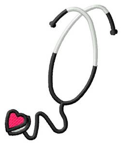 Picture of Heart Stethoscope Machine Embroidery Design