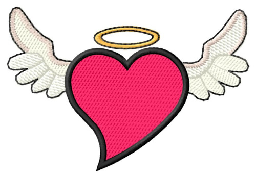 Winged Heart Machine Embroidery Design