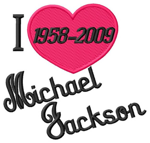 Picture of Love Michael Jackson Machine Embroidery Design