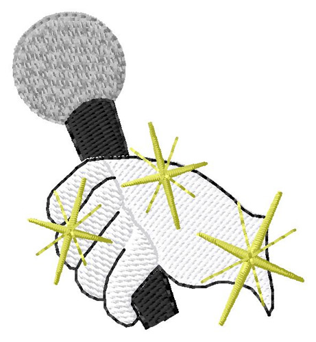 Microphone and Glove Machine Embroidery Design
