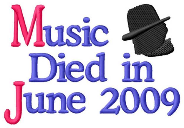 Picture of Music Died Machine Embroidery Design