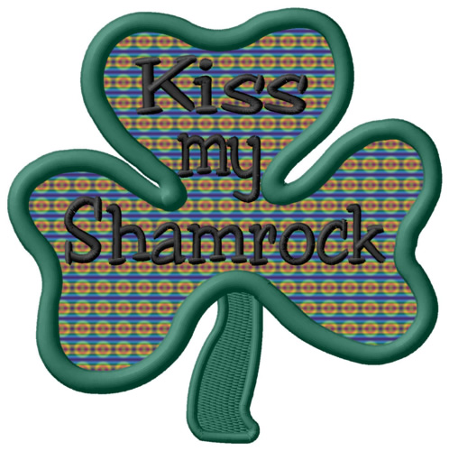 Kiss My Shamrock Machine Embroidery Design