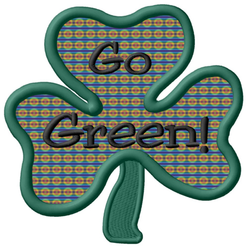Go Green Machine Embroidery Design