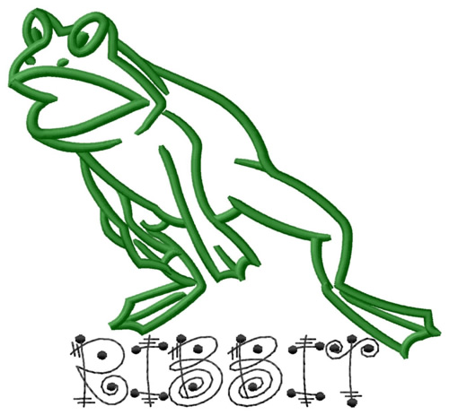 Ribbit Frog Machine Embroidery Design