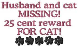 Picture of 25 Cent Reward for Cat Machine Embroidery Design