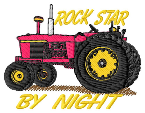 Rock Star Tractor Machine Embroidery Design