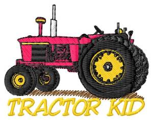 Picture of Tractor Kid Machine Embroidery Design