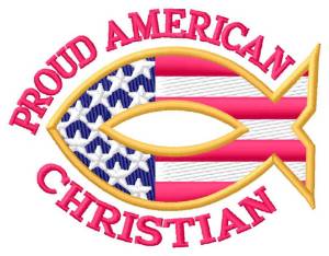 Picture of Proud American Christian Machine Embroidery Design