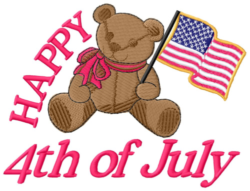 Happy 4th of July Machine Embroidery Design