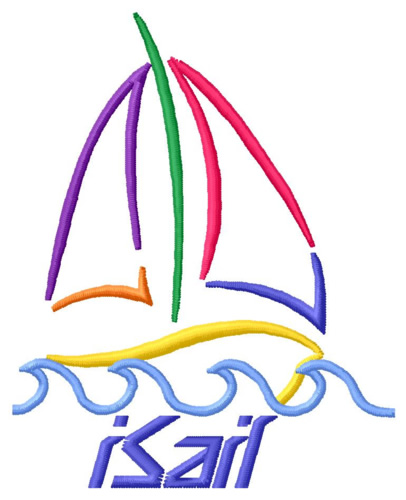 Sailboat Outline Machine Embroidery Design