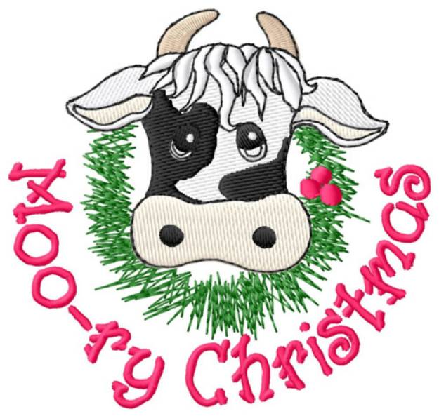 Picture of Moo-ry Christmas Machine Embroidery Design