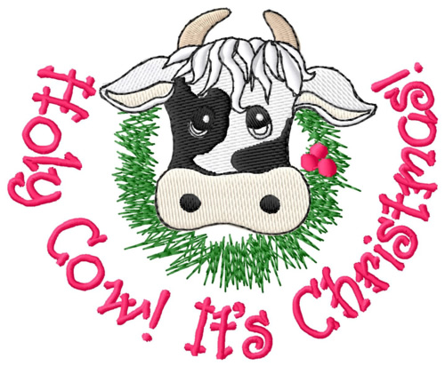 Holy Cow Its Christmas Machine Embroidery Design