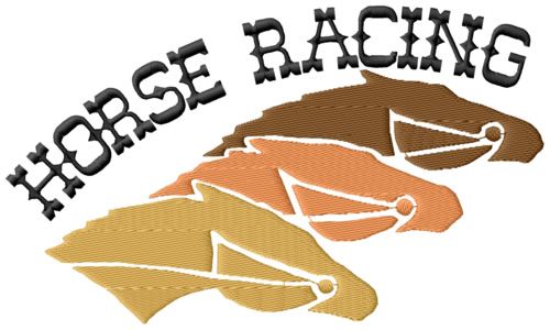 Horse Racing Machine Embroidery Design