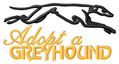 Adopt a Greyhound Machine Embroidery Design