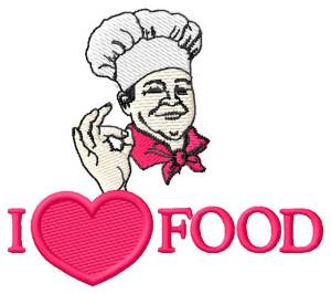 Picture of I Love Food Machine Embroidery Design