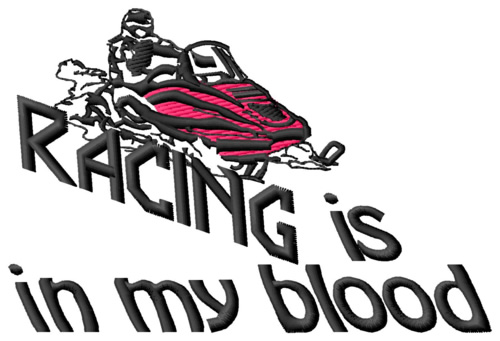 Racing In My Blood Machine Embroidery Design