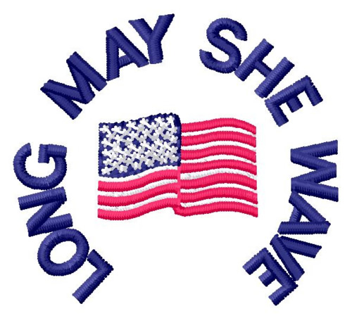 Long May She Wave Machine Embroidery Design