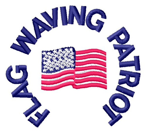 Flag Waving Patriot Machine Embroidery Design