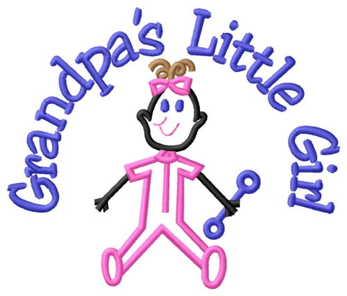 Grandpas Little Girl Machine Embroidery Design